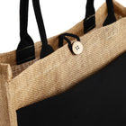 2 Tone Jute Tote Bag with Large Front Pocket