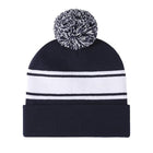 Two Tone Pom Striped Long Beanie Hat