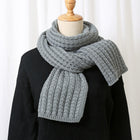 Solid Color Knitted Scarf for Autumn Winter