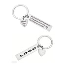 Key Tag - Silver Rectangular W/ Heart Charm