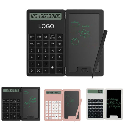 Desk Portable Basic Calculator W/ Erasable Notepad & Stylus