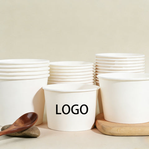 Disposable Thickened Paper Bowls for Snacks Takeaway