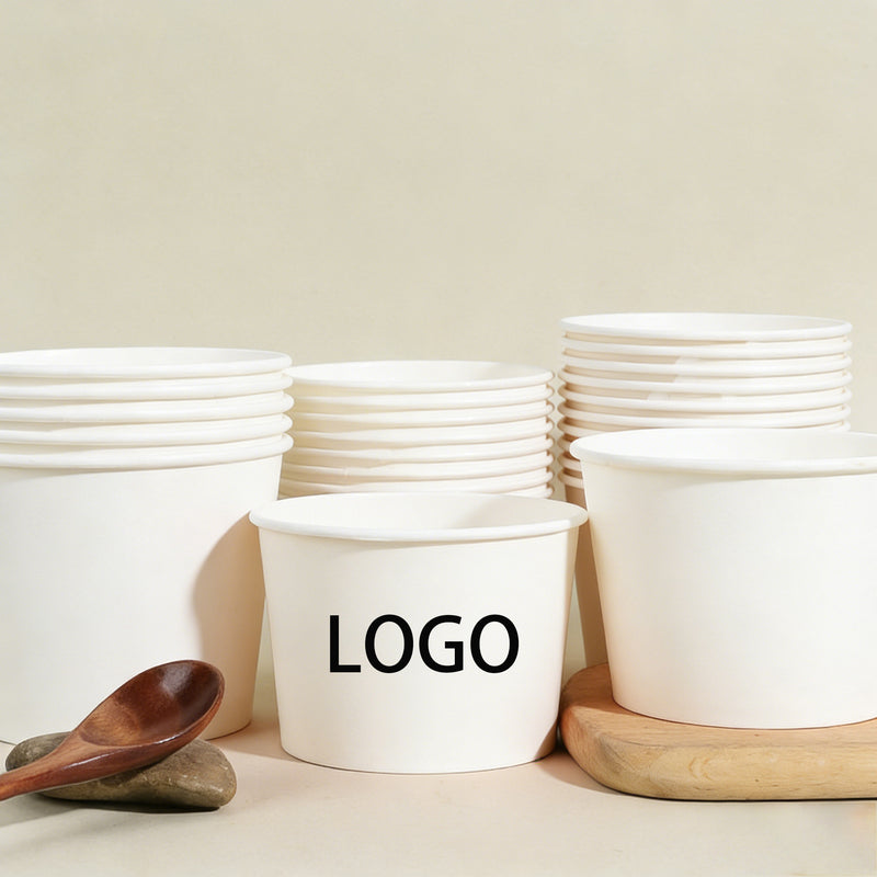 Disposable Thickened Paper Bowls for Snacks Takeaway