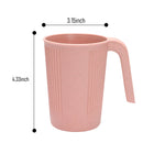 Home Vertical Strip Handle Wheat Straw Mug