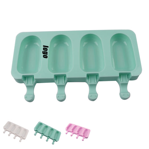 4 Cavities Homemade Ice Pop Molds Oval