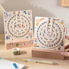 Wooden Perpetual Calendar With Disc Display For Desk
