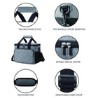 10L Insulated Lunch Cooler Bag with Pockets & Shoulder Strap