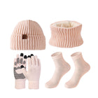 Plush Warm Knitted Hat, Scarf, Gloves And Socks