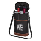 2 Bottle Travel Wine Tote With Corkscrew & Shoulder