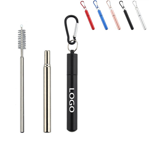 Expandable Stainless Steel Straw With Case