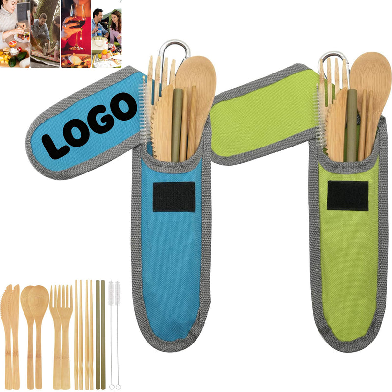 7 In 1 Portable Bamboo Outdoor Cutlery Set