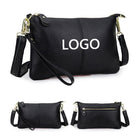 Wristlet Women'S Real Leather Wallet With Shoulder Strap