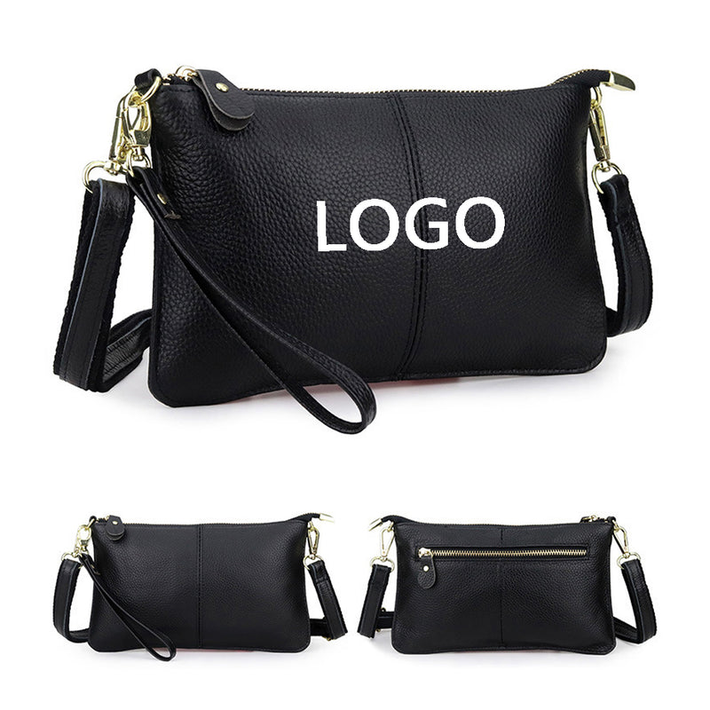 Wristlet Women'S Real Leather Wallet With Shoulder Strap
