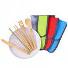 7 in 1 Portable Bamboo Outdoor Tableware Set