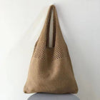Chic Retro Crochet Beach Bag - Handwoven