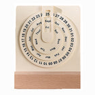 Wooden Perpetual Calendar With Disc Display For Desk