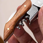 Professional Wine Corkscrew Opener Foil Cutter Leather Case