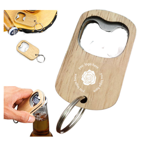 Wood & Stainless Steel Keychain Opener