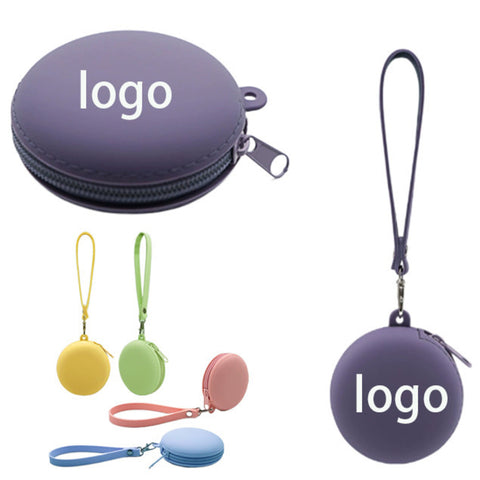 Circular Silicone Earphone Pouch