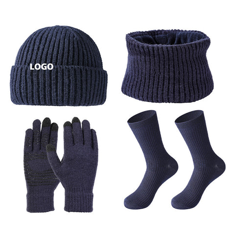Plush Warm Knitted Hat, Scarf, Gloves And Socks