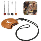 Foldable Leather Earphone Case with Lanyard