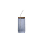 Bamboo-Lid High Borosilicate Glass Water Cup With Straw