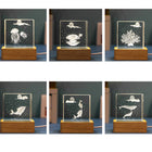 3D Engraved Marine Animal Crystal Cubes Night Light Gift