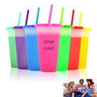 Color Changing Cups With Lids And Straws