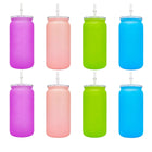 Reusable Plastic Colorful Beer Can Mugs With Lids And Straw