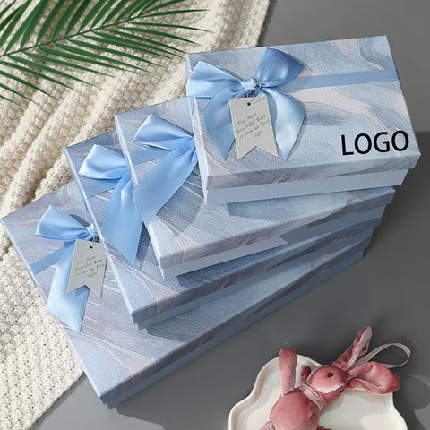 Ink Blue Bowknot Gift Box