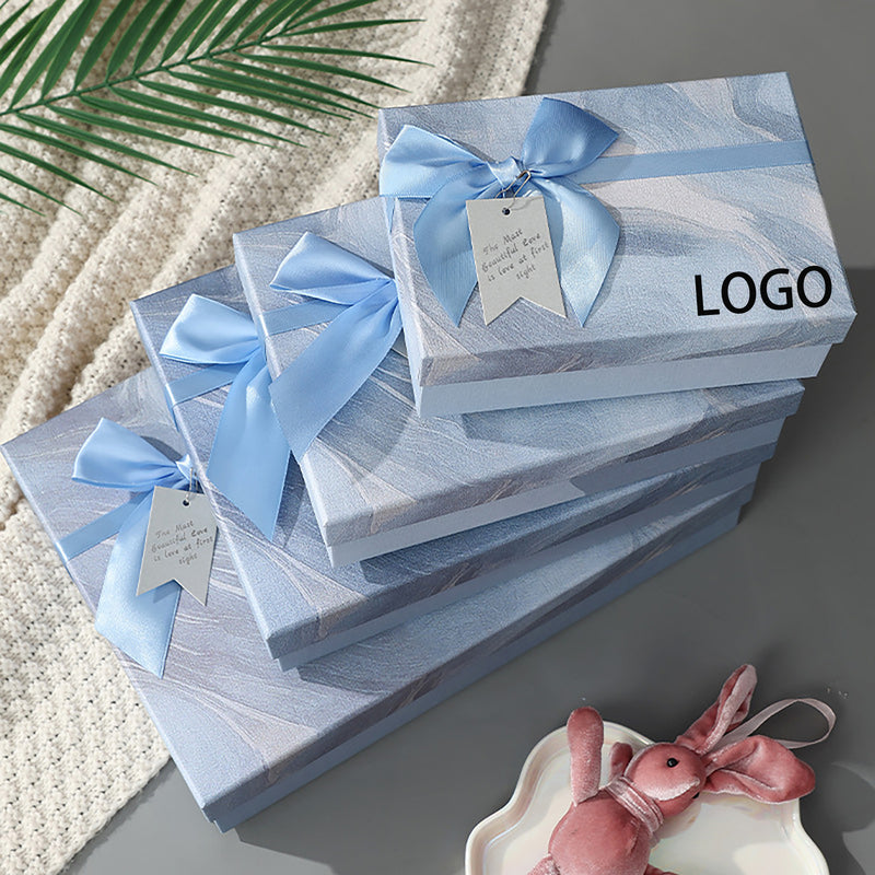 Ink Blue Bowknot Gift Box
