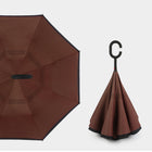 Inversion Auto Open Umbrella w/ C-Shape Handle