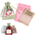 Large Linen Window Drawstring Bag