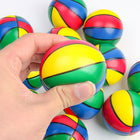 Custom 2.5 Inch Soft PU Foam Rainbow Basketball Stress Ball