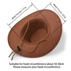 Faux Suede Cowboy Hat with Chin Strap