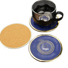 Matal Ring Leather Coasters with Box