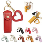 Lipstick Holder Keychain With Heart Mirror