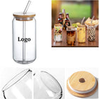16Oz Pint Glass With Straw & Bamboo Lid