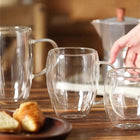Insulated Clear Glasses Coffee Mug 14 Oz