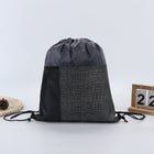 Drawstring Backpack With Front Pocket And Mesh Side Storage