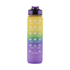 32Oz Sports Water Bottle With Time Marker & Straw