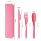 3 Pieces Wheat Straw Cutlery Utensil Set