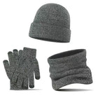Knitted Scarf Beanie Hat Gloves Set