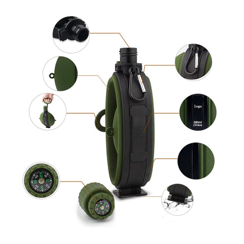 20 Oz Portable Collapsible Silicone Water Bottle