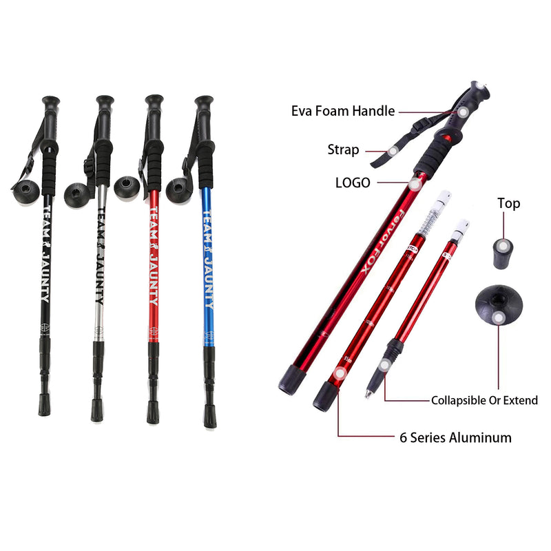 Hiking Foldable Aluminum Alloy Straight Alpenstock 53