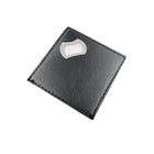 Square Bottle Opener Coaster With PU leather Protective