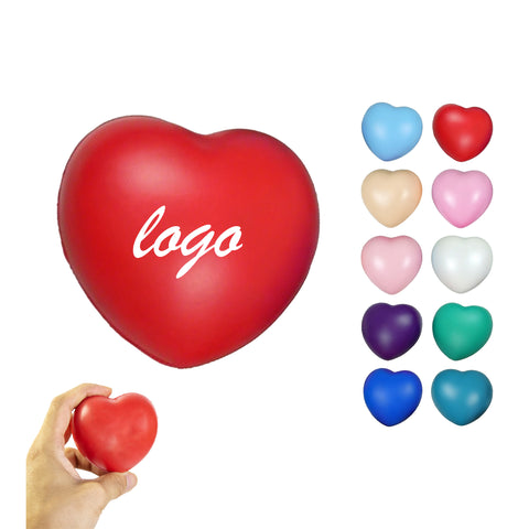 Pu Heart Shaped Stress Squeeze Ball Keychain