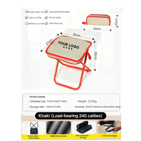 Foldable Pencil Case With Portable Camping Stool Chair