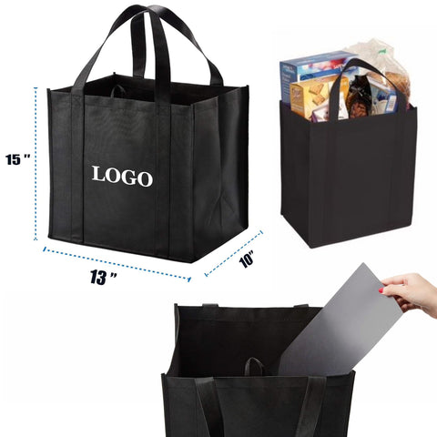 Grocery Tote Bag w/ Reinforced Bottom(15'' x 13'' x 10'')