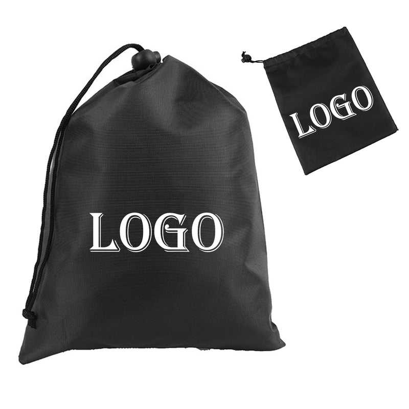 Black Polyester Drawstring Pocket